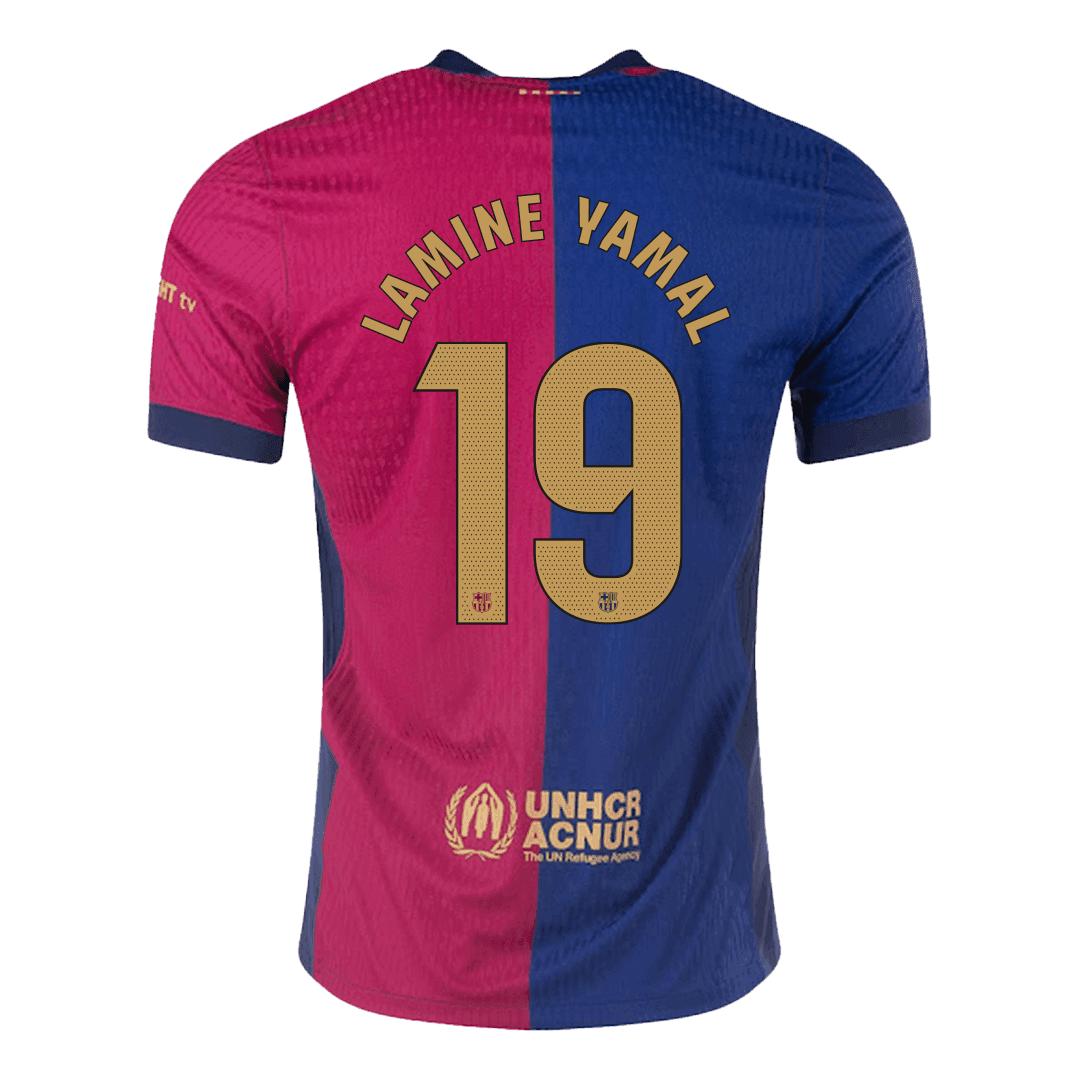 Maglia Gara Barcelona Casa LAMINE YAMAL #19 Uomo 2024/25 - Spotify Logo Without Text