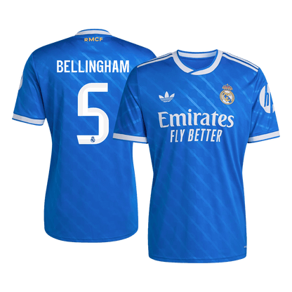 Maglia Replica Real Madrid Terza BELLINGHAM #5 Uomo 2025/26