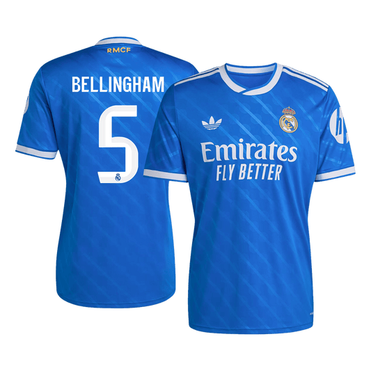 Maglia Replica Real Madrid Terza BELLINGHAM #5 Uomo 2025/26