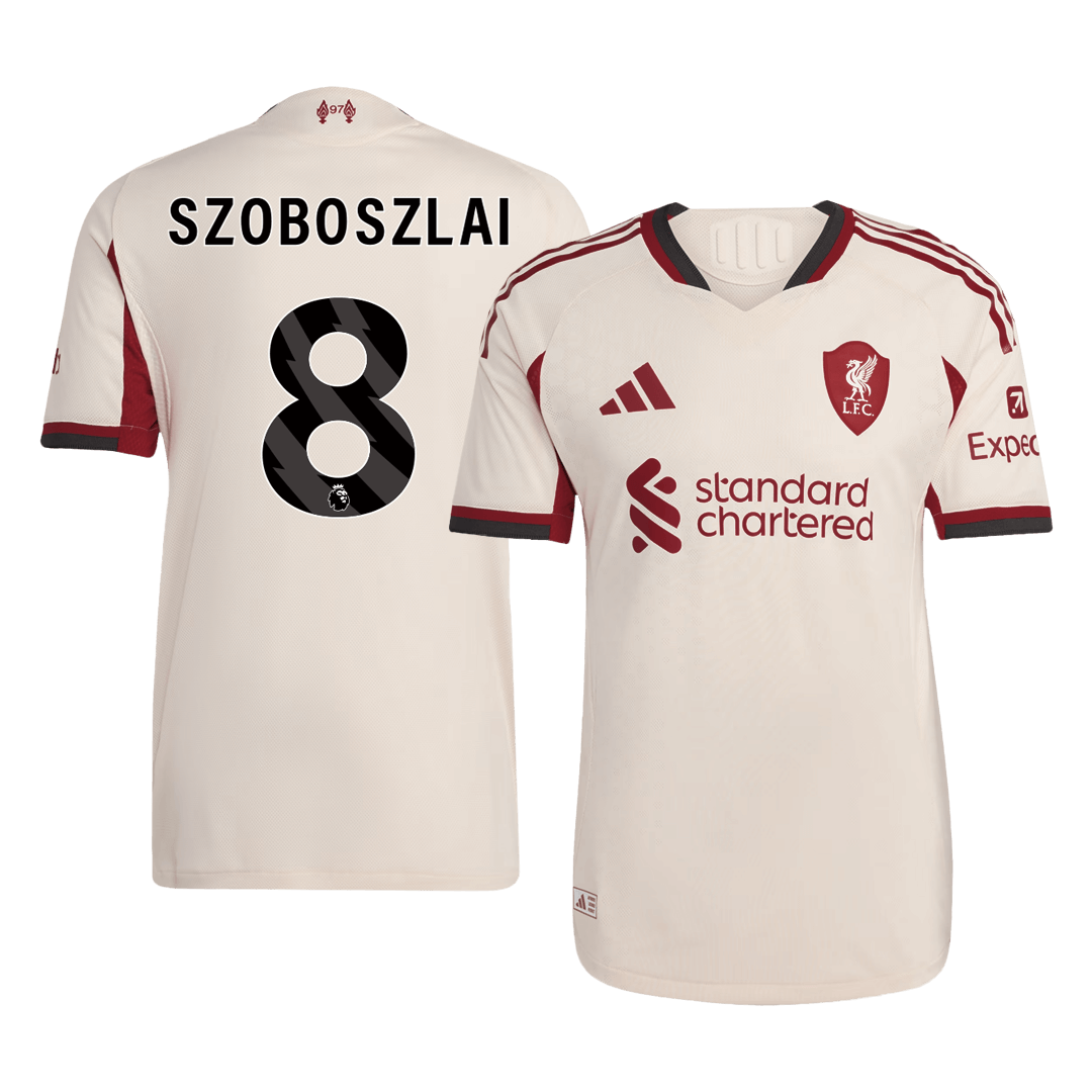 Maglia Gara Liverpool Trasferta SZOBOSZLAI #8 Uomo 2025/26