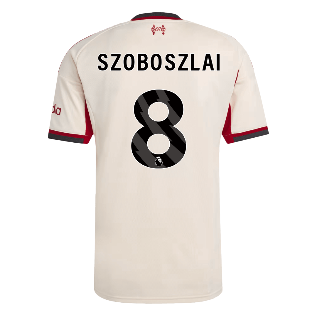 Maglia Replica Liverpool Trasferta SZOBOSZLAI #8 Uomo 2025/26