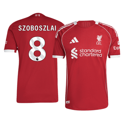 Maglia Gara Liverpool Casa SZOBOSZLAI #8 Uomo 2025/26