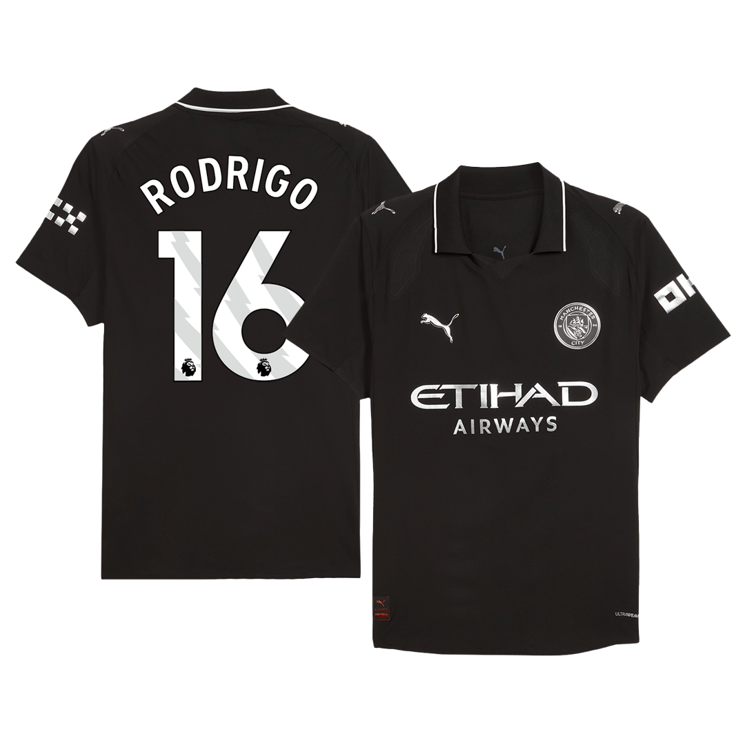 Maglia Gara Manchester City Trasferta RODRIGO #16 Uomo 2025/26