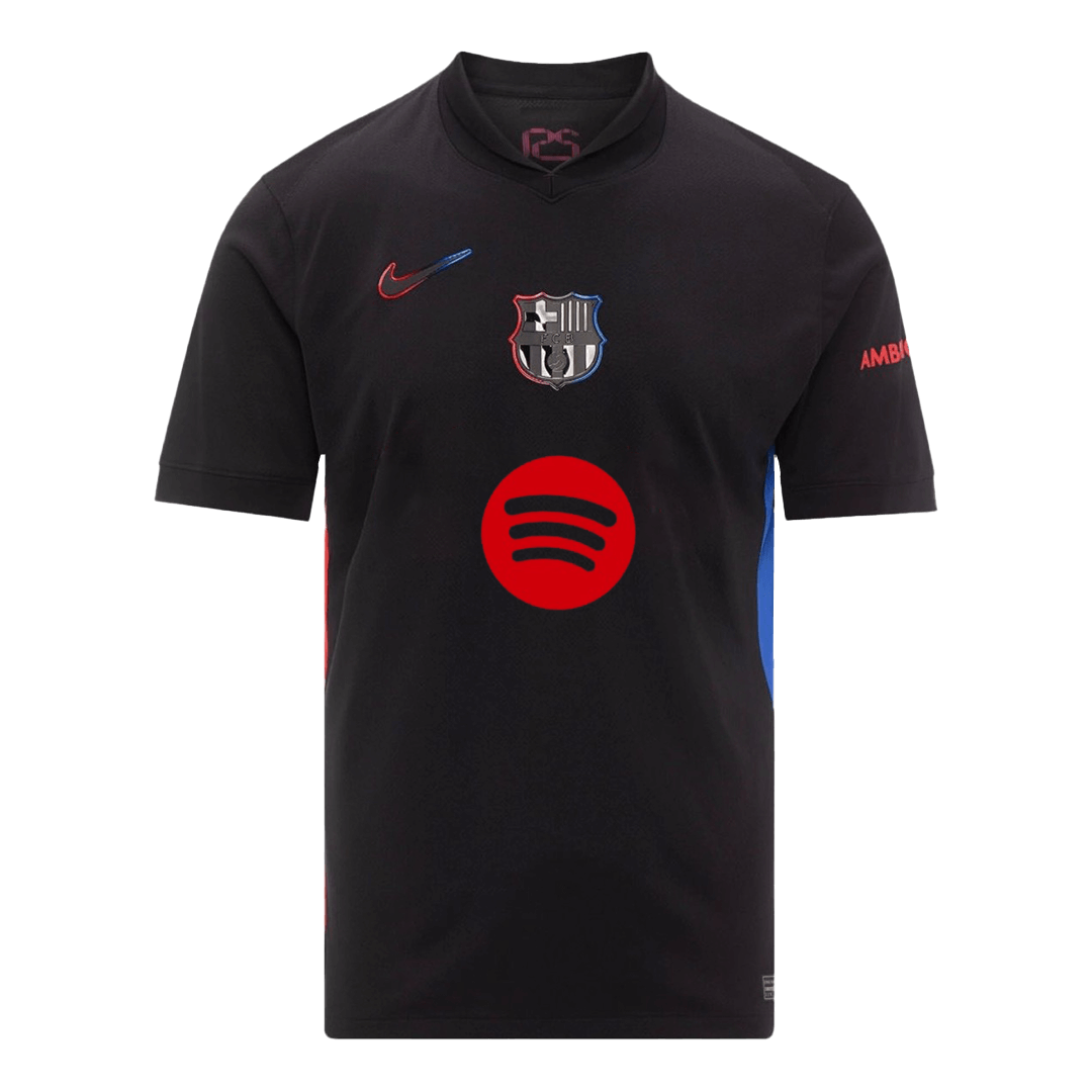 Maglia Replica Barcelona Trasferta LAMINE YAMAL #19 Uomo 2024/25 - Spotify Logo Without Text